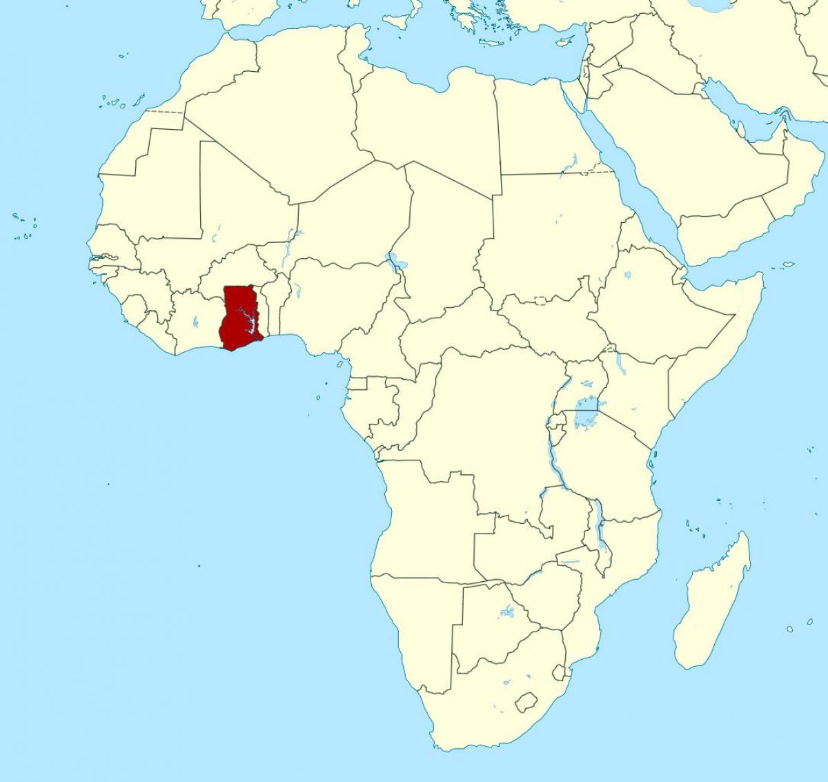 地図アフリカのガーナ示