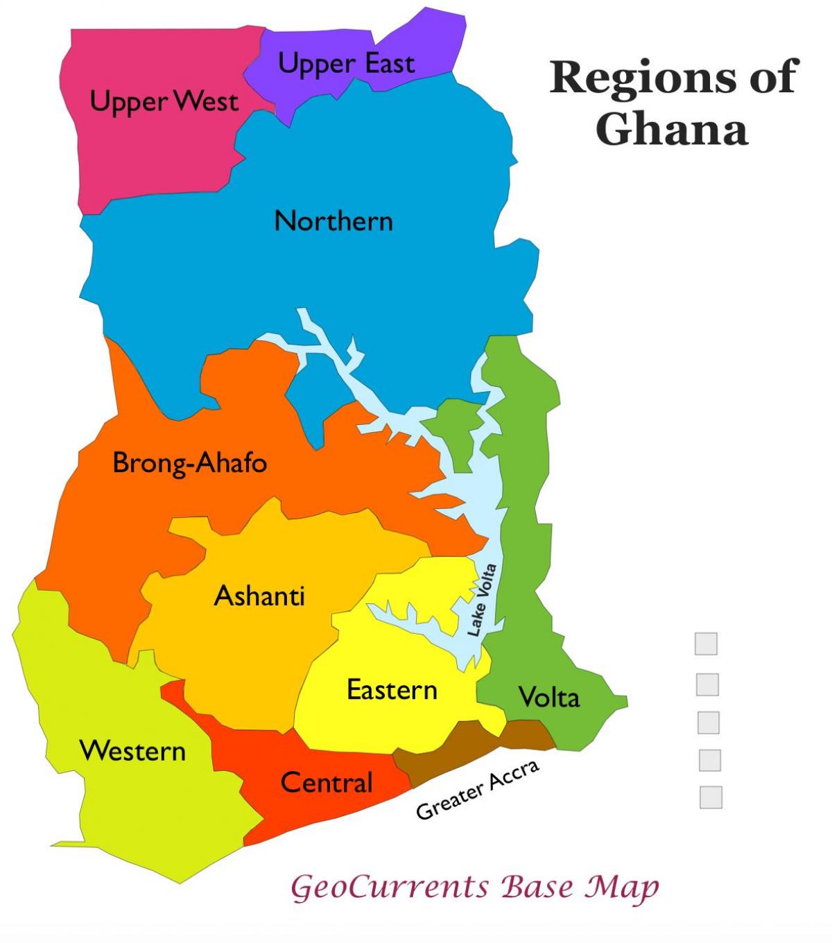 地図ガーナを示す地域