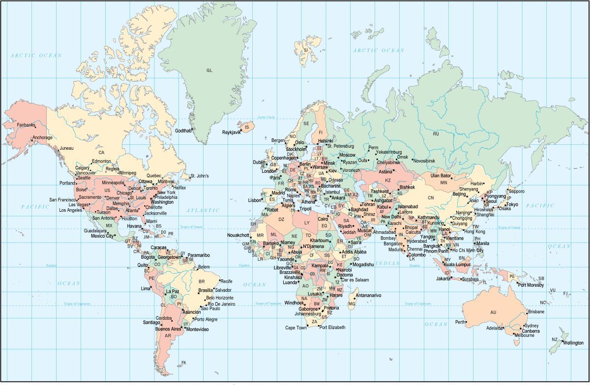 ガーナ国の世界地図