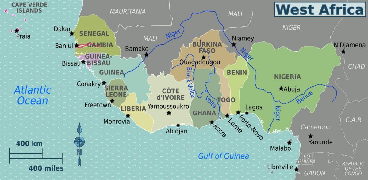 地図のガーナの西アフリカ
