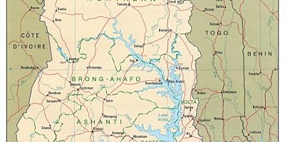 ガーナの地図と市町