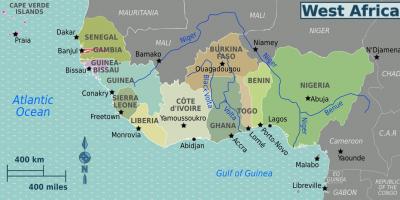 地図のガーナの西アフリカ