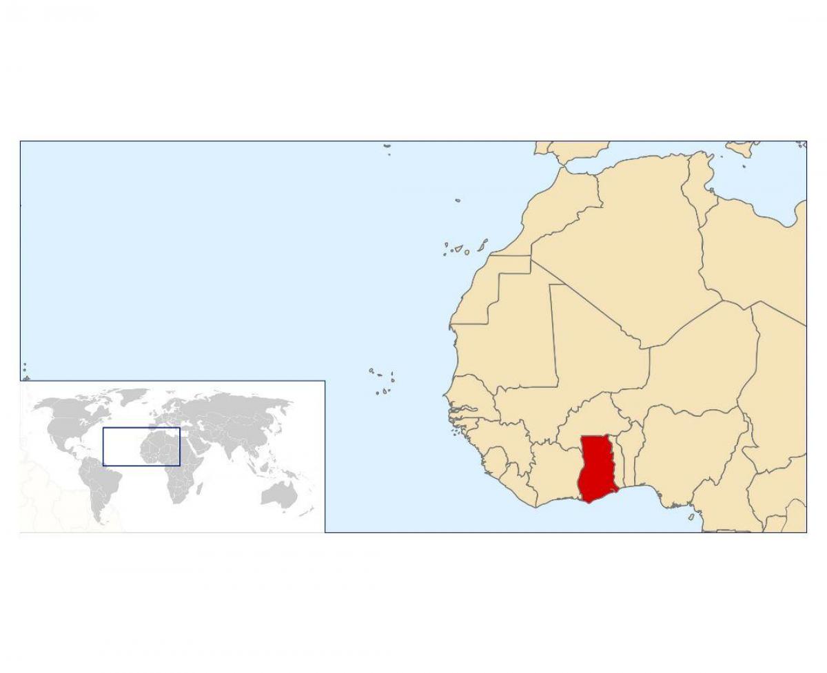 ガーナの場所が世界の地図