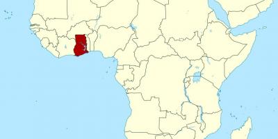 地図アフリカのガーナ示