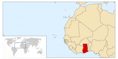 ガーナの場所が世界の地図